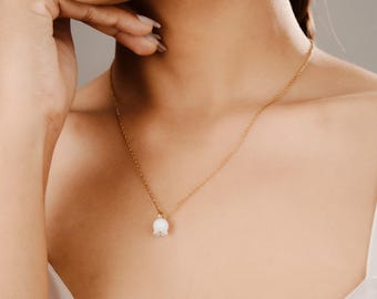 Vachana - Minimal White Lily of The Valley Necklace