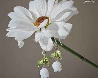 Lily of The Valley Sterling Silver 925 Dangle Earrings