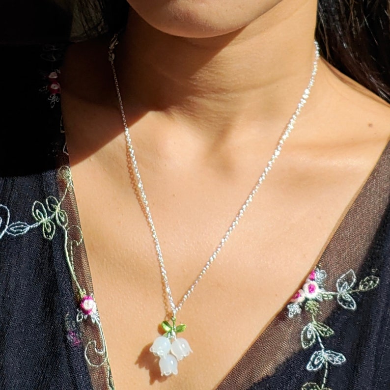 Vachana - Halsband i sterlingsilver 925 med liljekonvalj bild 7