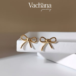 Stainless Steel Simple Bowknot Stud Earrings
