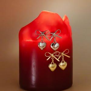 Dainty Heart Bowknot Earrings