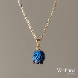 Dark Blueberry Lampwork Necklace