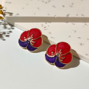 Orchid Stud Earrings - 18k gold plated orchid stud earrings