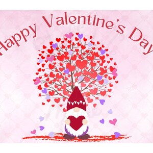 Valentine Gnome Tree - SINGLE Notecard with Envelope - 5”x7”