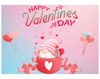 Cup O’Gnome Valentine’s Day Notecard with Envelope- SINGLE CARD - 5”x7” - Blank Back