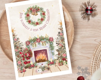Have Yourself a Merry Christmas - Notecard with Envelope - Art Print - 5”x7” - Single Card