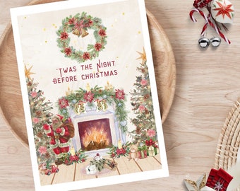 Twas the Night Before Christmas - Notecard with Envelope - Art Print - 5”x7” - Single Card