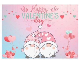 Valentine’s Gnomes SINGLE Notecard with Envelope - 5”x7” - Blank Back