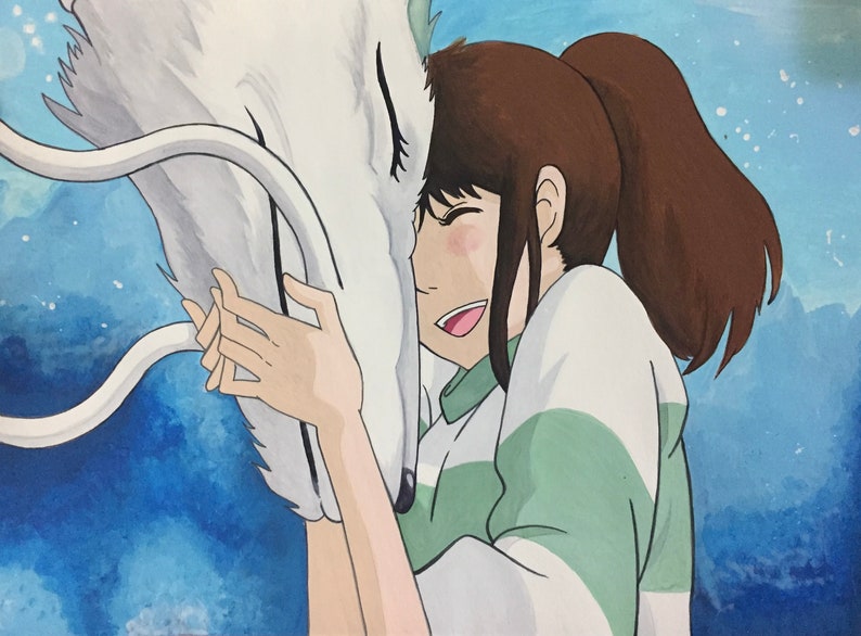Chihiro &amp; Haku Spirited Away Studio Ghibli Instant Digital Download Art ...
