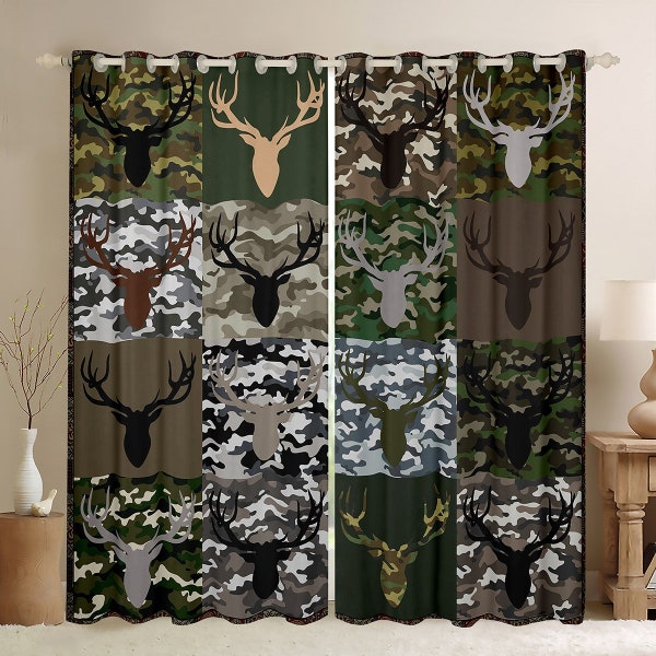Wild Antlers Quilted Curtains NCU0NNT2405