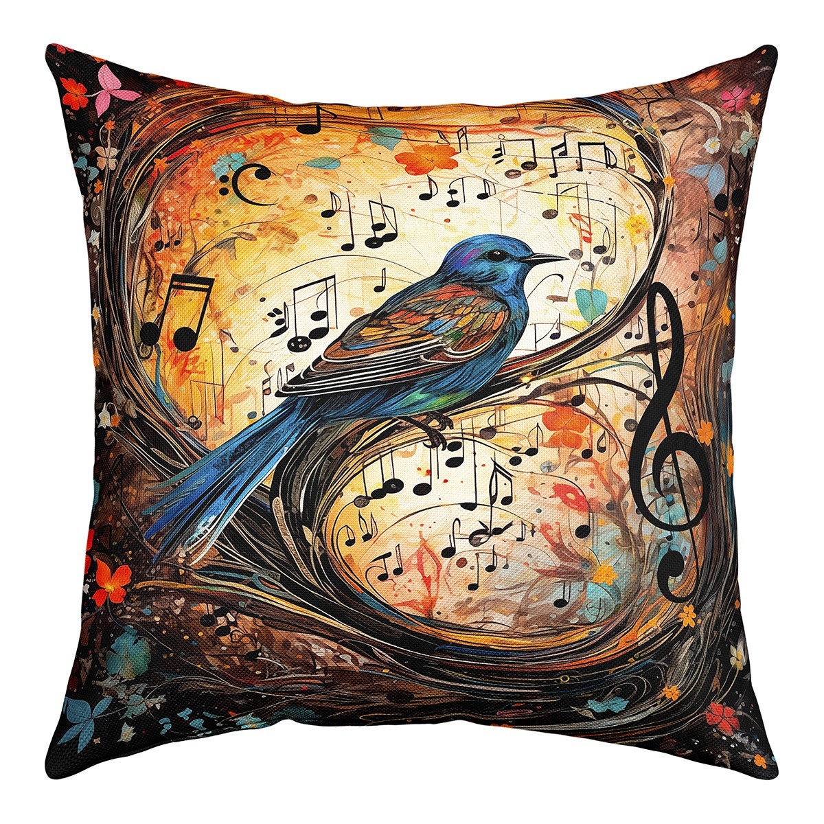 Pastel Goth Throw Pillow, Decorative Accent Pillow, Square Cushion Cover,  Music Room Decor, Music Art, Alternative Home - Treble Clef, Gothic Dragon