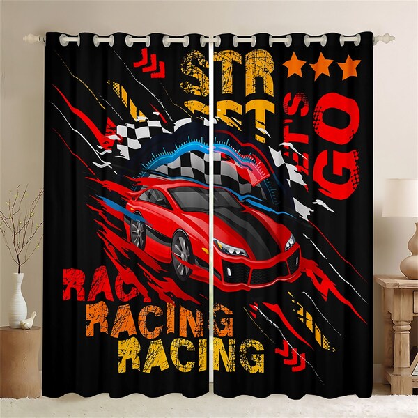 Racing Car Curtains Etsy