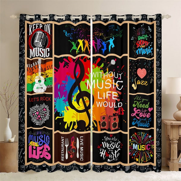 Musical Notes Curtain - Etsy