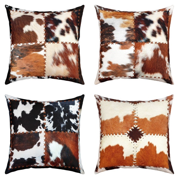 Cowhide Pillow Etsy