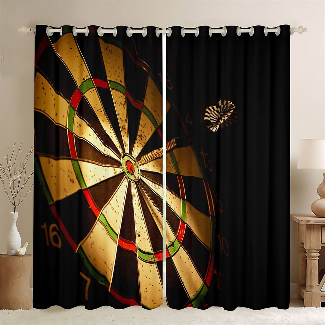 Archery Game Window Curtains, 3D Print Target Arrow Curtain Set