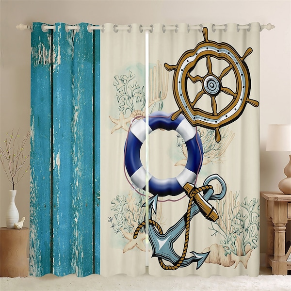 Anchor Shower Curtain Etsy