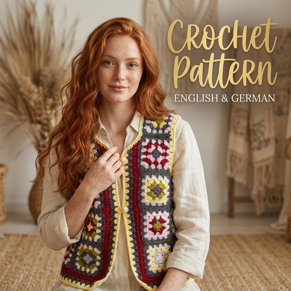 30 Granny Square Vest Crochet Patterns for Retro Layers, Boho Vests, and Handmade Gifts 2 Vintage Garden Granny Square Vest