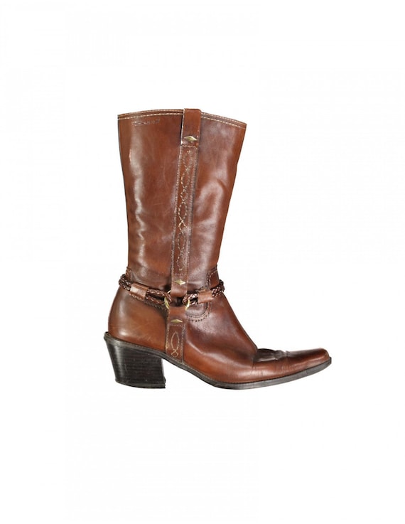 is forhistorisk tjenestemænd Vintage Tamaris Leather Cowboy Boots Women's Size 40 - Etsy