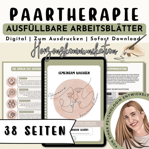 Paartherapie Arbeitsblätter Psychotherapie deutsch, Therapiematerial Paare, Coaching Vorlagen, Therapie Tools Paarberatung Eheberatung Pdf