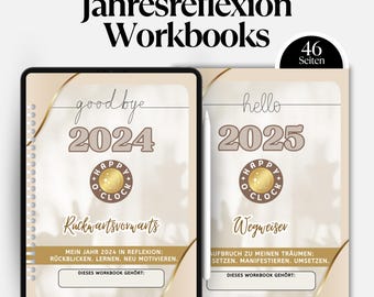 Digital Annual Reflection Workbook | Setting and Achieving Goals | Self-Reflection Questions | Personal Development PDF for Printing