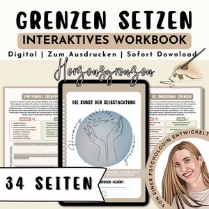 Werkboek Grenzen Stellen Duits, Therapiedagboek Communicatie, Geestelijke Gezondheid, Therapie Ergotherapie Coaching & Psychotherapie Tool