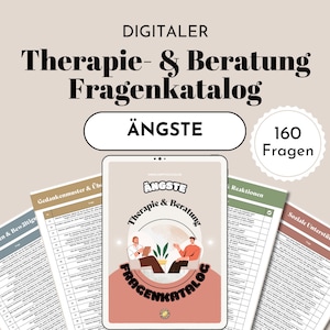 Anxiety Systemic Therapy Questions German CBT Counseling Panic Tools for Psychotherapy Counseling Coaching Practice Digital Template PDF