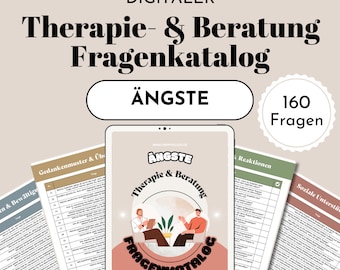 Angst Systemische Therapie Fragen deutsch CBT Beratungsgespräch Panik Tools für Psychotherapie Beratung Coaching Praxis digitale Vorlage PDF
