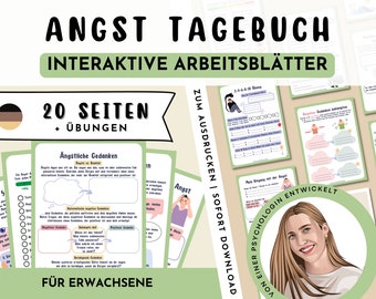 Anxiety Therapy Diary Psychotherapy Adults, Anxiety Diary, Anxiety Disorder, Panic Attack, Anger, Therapy Material Cards PTSD, DBT Skill