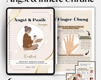 Therapy Set for Anxiety & Panic (PDF) | Relieve Inner Restlessness + Stay Calm | Self-Help for Anxiety Disorders – Digital Workbook + Cards