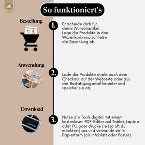 Peut inclure: Un guide en trois &eacute;tapes sur la fa&ccedil;on de commander, de t&eacute;l&eacute;charger et d'utiliser des produits num&eacute;riques. Les &eacute;tapes sont num&eacute;rot&eacute;es 1, 2 et 3. Le guide comprend des illustrations d'un panier d'achat, d'un &eacute;cran d'ordinateur et d'un bouton de t&eacute;l&eacute;chargement.