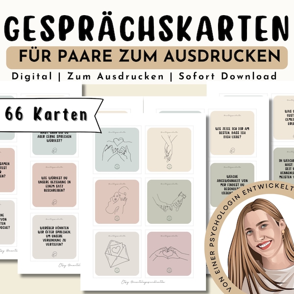 Gesprächskarten Kommunikation Spiel Paare, Therapiekarten, Kommunikationskarten deutsch, Therapie Tool, Paarspiel Beziehung Deep Talk, Pdf