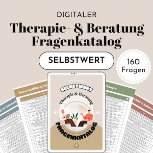 Self-esteem systemic therapy questions German consultation CBT tools for psychotherapy counseling coaching practice digital template PDF