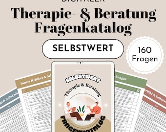 Self-esteem systemic therapy questions German consultation CBT tools for psychotherapy counseling coaching practice digital template PDF