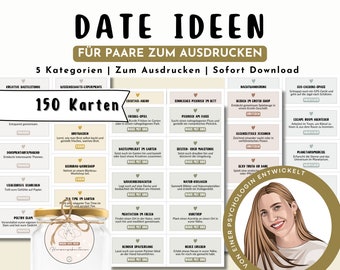 Date Ideas Romantic Gifts, DIY Gift for Partner, Wedding, Men, Women, Girlfriend, Couples, Anniversary, Cards Download German