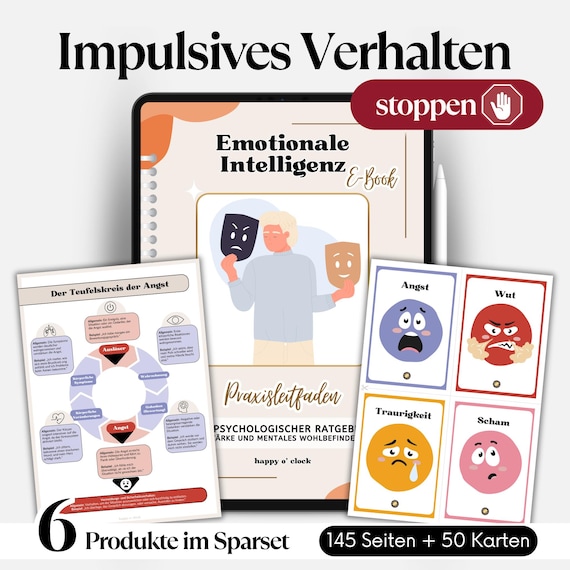 Impulsives Verhalten stoppen | Emotionale Intelligenz & Selbstregulation trainieren | Digitales Therapie Set bei Stress + Überforderung PDF