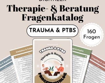 Trauma Systemic Therapy Questions German CBT Counseling PTSD Tools for Psychotherapy Counseling Coaching Practice Digital Template PDF