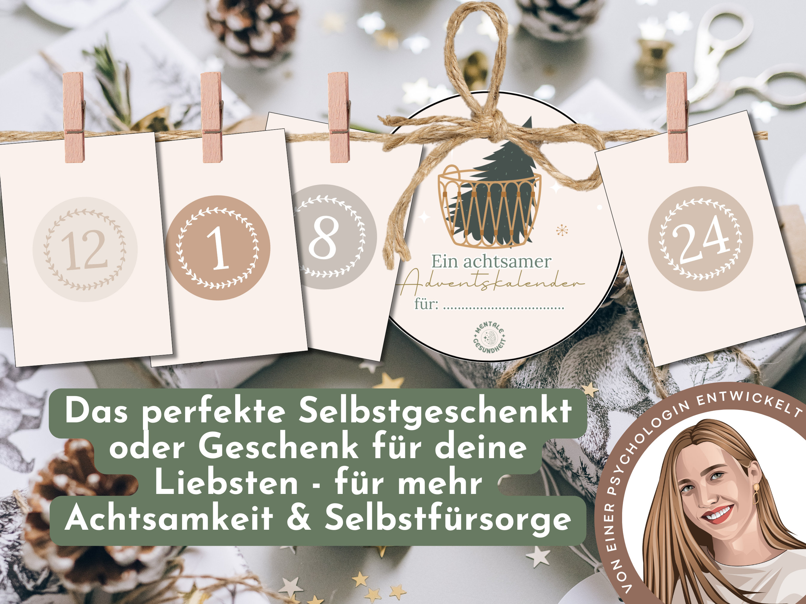 Adventskalender 24 Tage Achtsamkeit, Advent Kalender DIY, Karten für