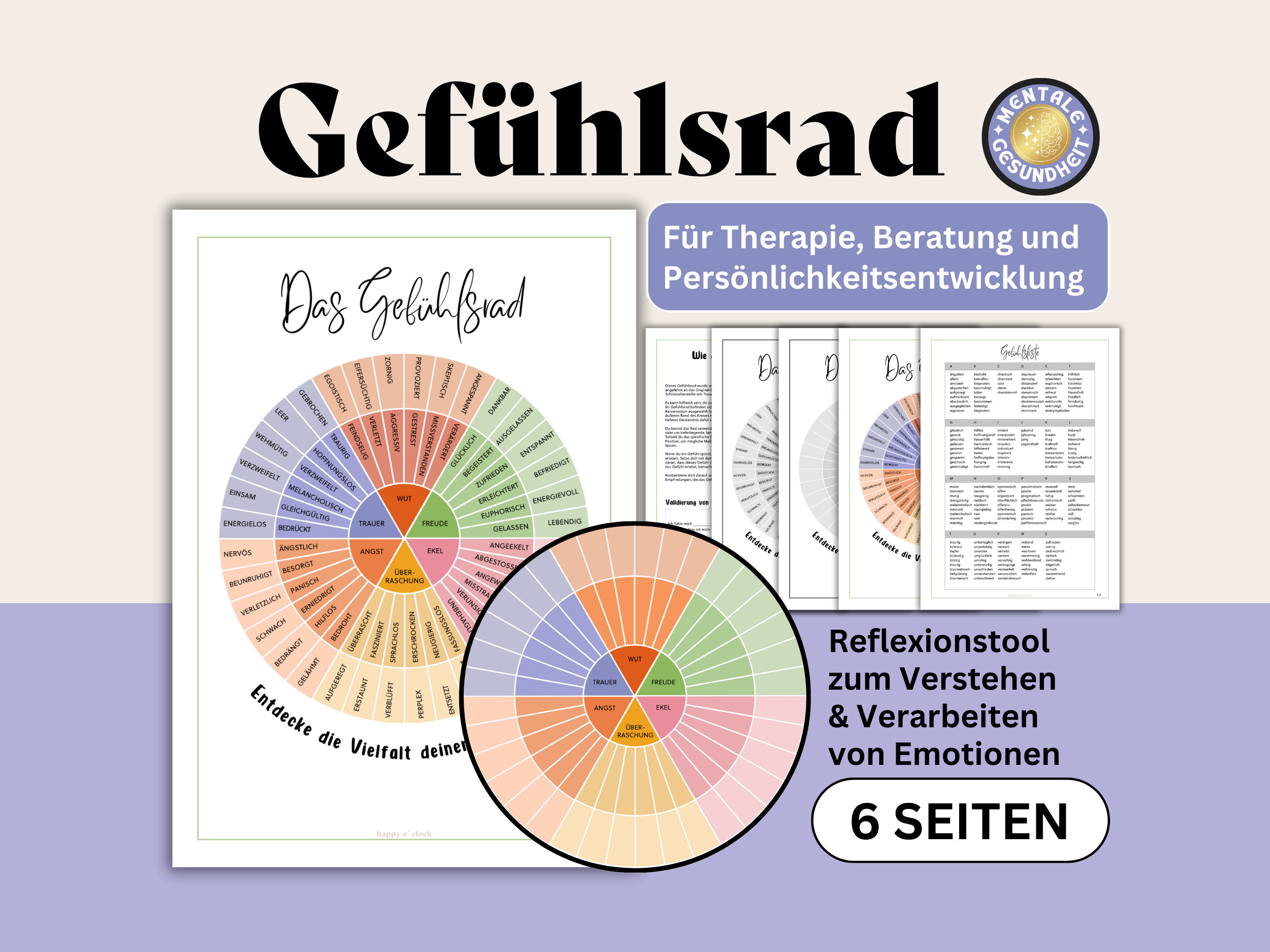 ENJOY ART Rad Der Emotionen – Pädagogisches Spielzeug, 25 Cm, Für Kinder Ab 2 Jahren