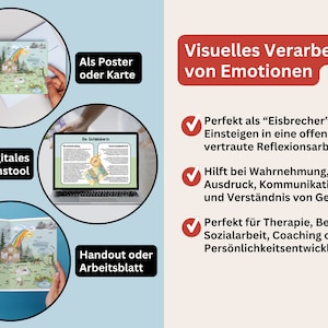 Feeling map, systemic method, therapy, method toolkit, psychotherapy, counseling, coaching, digital template, well-being map (German PDF) image 3