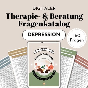 Depression Systemic Therapy Questions German Counseling CBT Tools for Psychotherapy Counseling Coaching Practice Digital Template PDF
