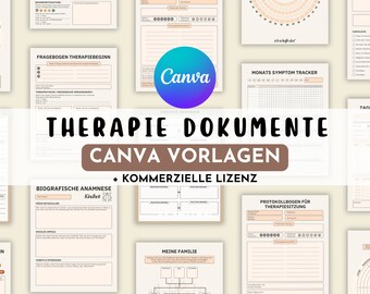 Canva Template Therapy Tools & Questions Digital Planner (German) · Materials for Psychotherapy, Occupational Therapy, Coaching · Canva Templates Coach