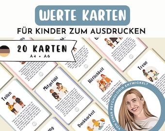 Values and norms explained for children, therapy cards, needs cards, value cards, psychotherapy gift, mindfulness cards, child rearing
