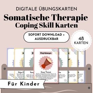 Somatic Therapy Exercise Cards for Nervous System Regulation Tools for Psychotherapy Counseling Coaching Mental Health German PDF
