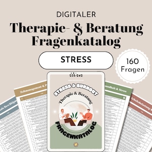 Stress Systemic Therapy Questions German Counseling Burnout Tools for Psychotherapy Counseling Coaching Practice Digital Template PDF