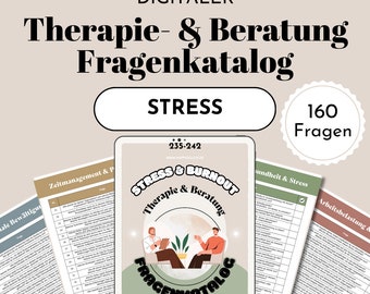 Stress Systemic Therapy Questions German Counseling Burnout Tools for Psychotherapy Counseling Coaching Practice Digital Template PDF
