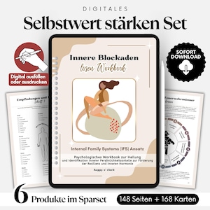 Strengthen self-esteem (PDF) | Dissolve blockages and beliefs with IFS therapy | Digital therapy set for coaching and personality development