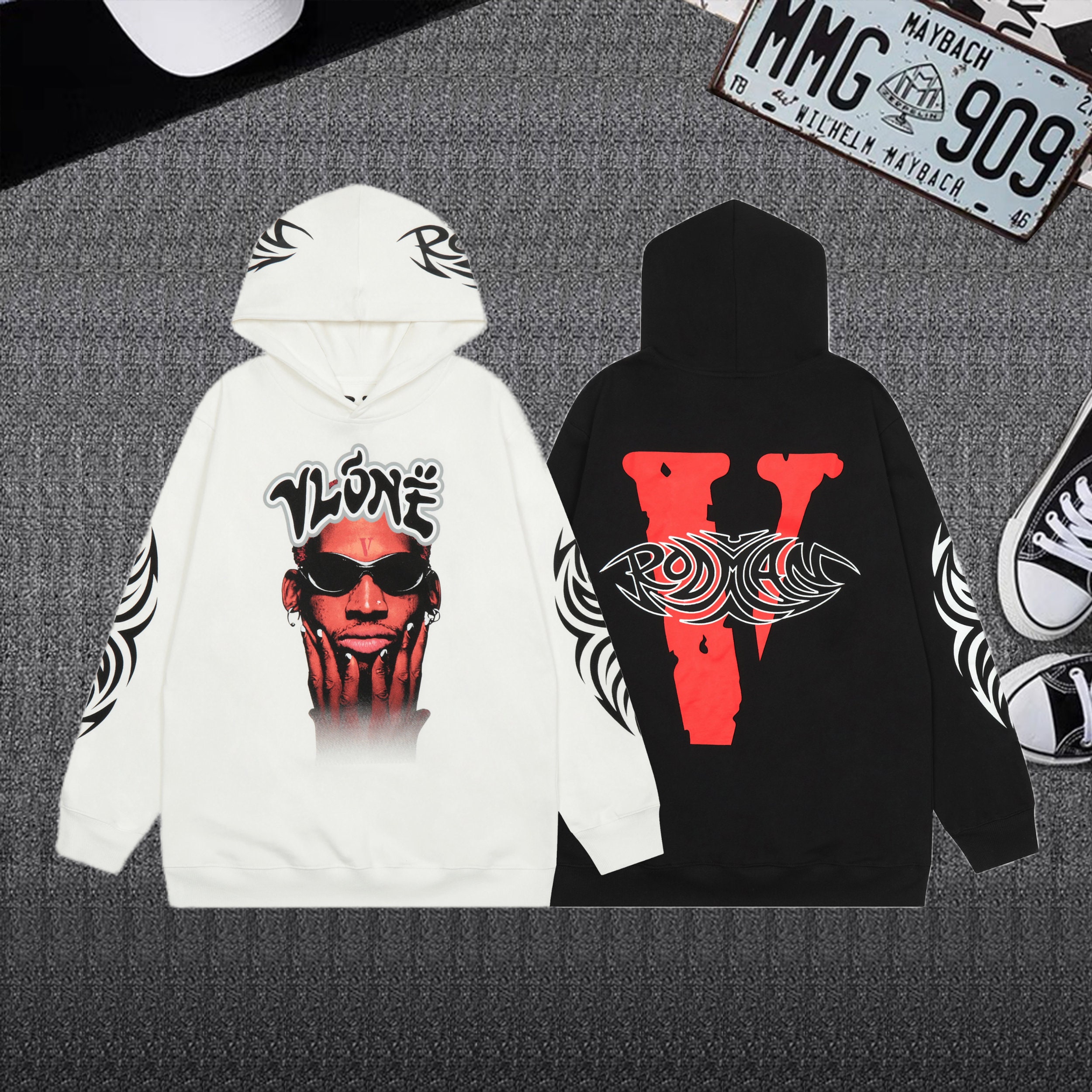 Black White Stitching Graffiti Devil Print Sweatshirt New Jersey Men's  Casual Devils Hoodie - AliExpress