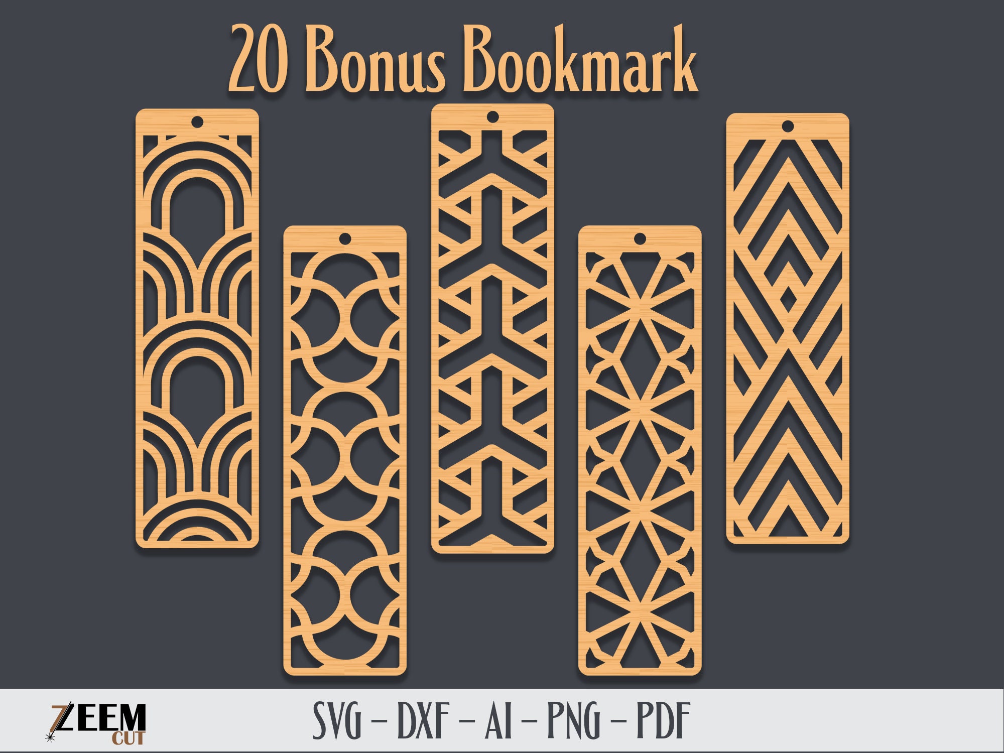 100 Bookmark Laser Cut SVG Files Template for CNC Etsy