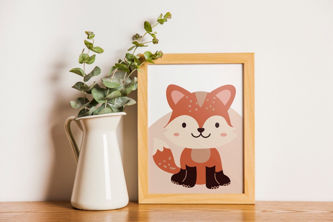 Little Fox Cute Printable Poster for Kids Room Instant - Etsy