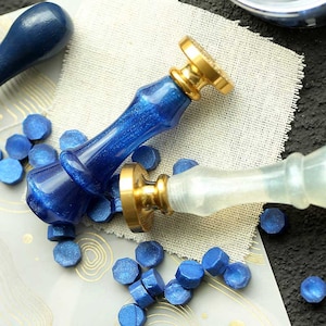 Poignée principale en cuivre avec joint en résine de cristal, poignée de cachetage de cire d'outil de peinture de feu de tente de main de scellage d'enveloppe